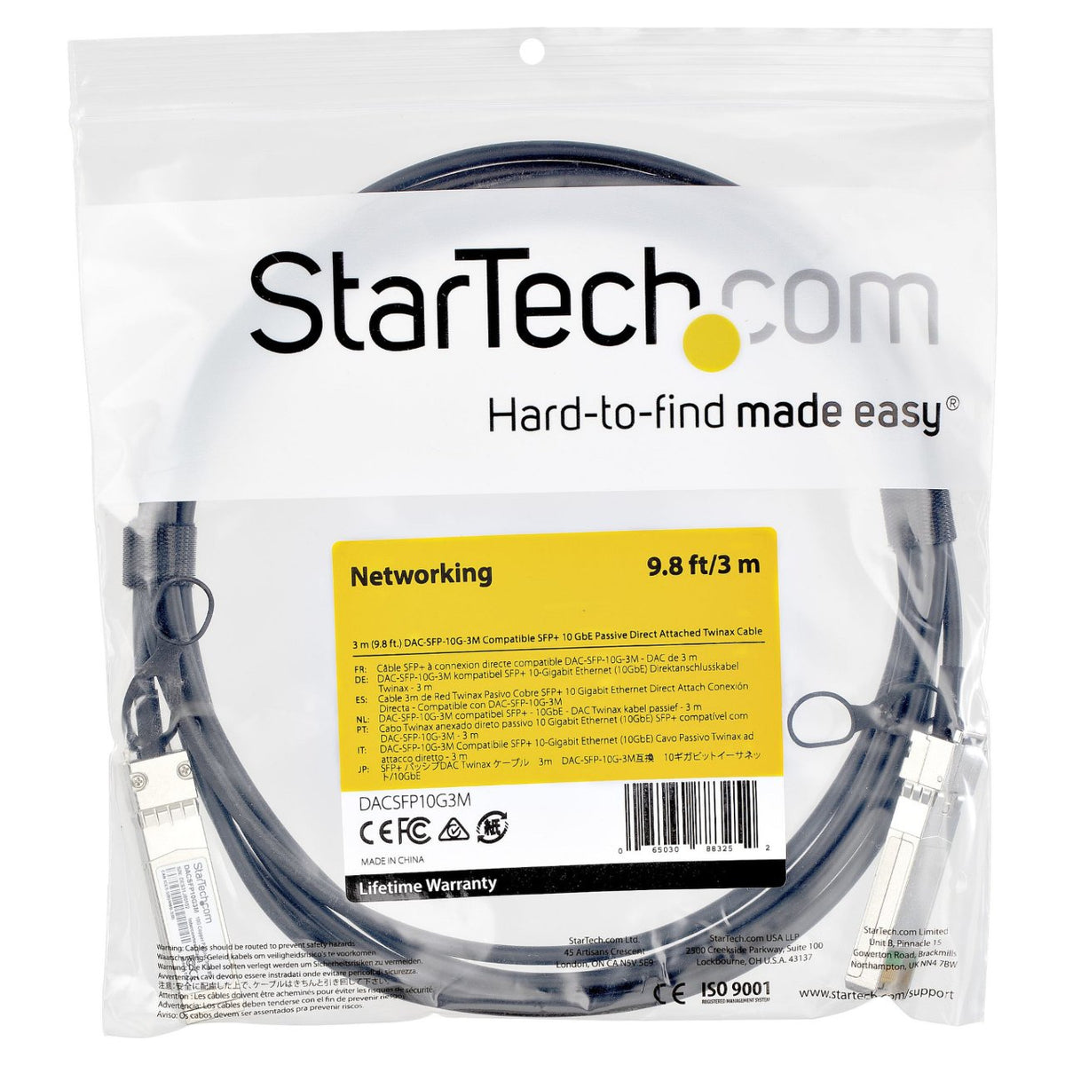 STARTECH.COM Dell EMC DAC-SFP-10G-3M Compatible Cable - 3 m - 10 GbE DACSFP10G3M