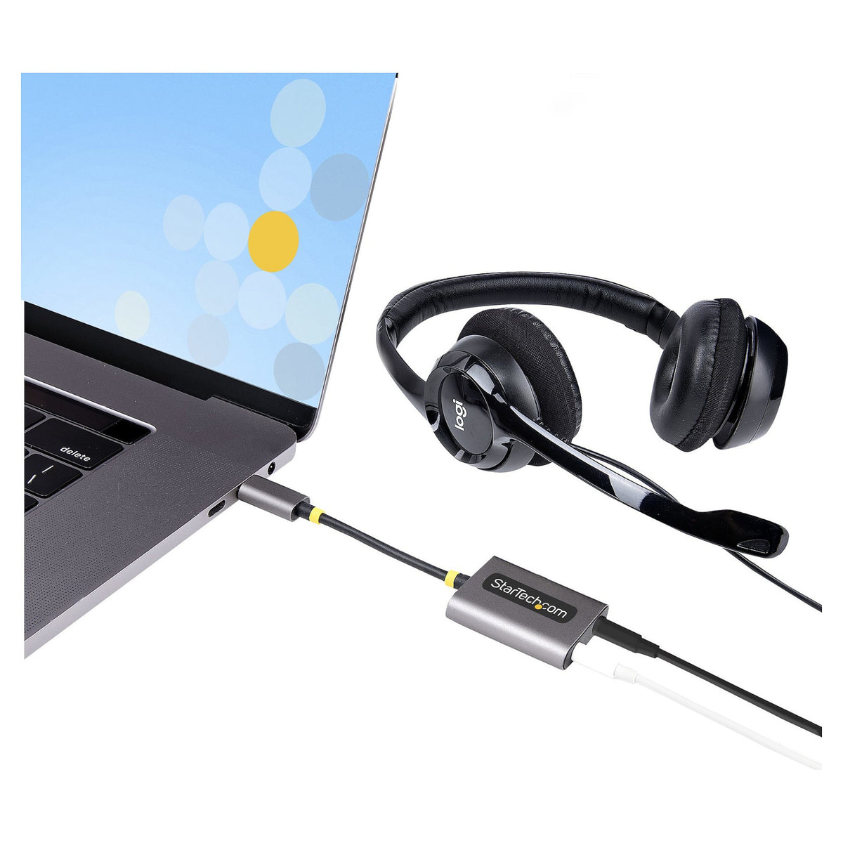 STARTECH.COM USB-C Audio Splitter USB-C Dual Kopfhrer Splitter/Adapter mit Mikrofoneingang USB-C auf Klinke fr 2 Kopfhrer