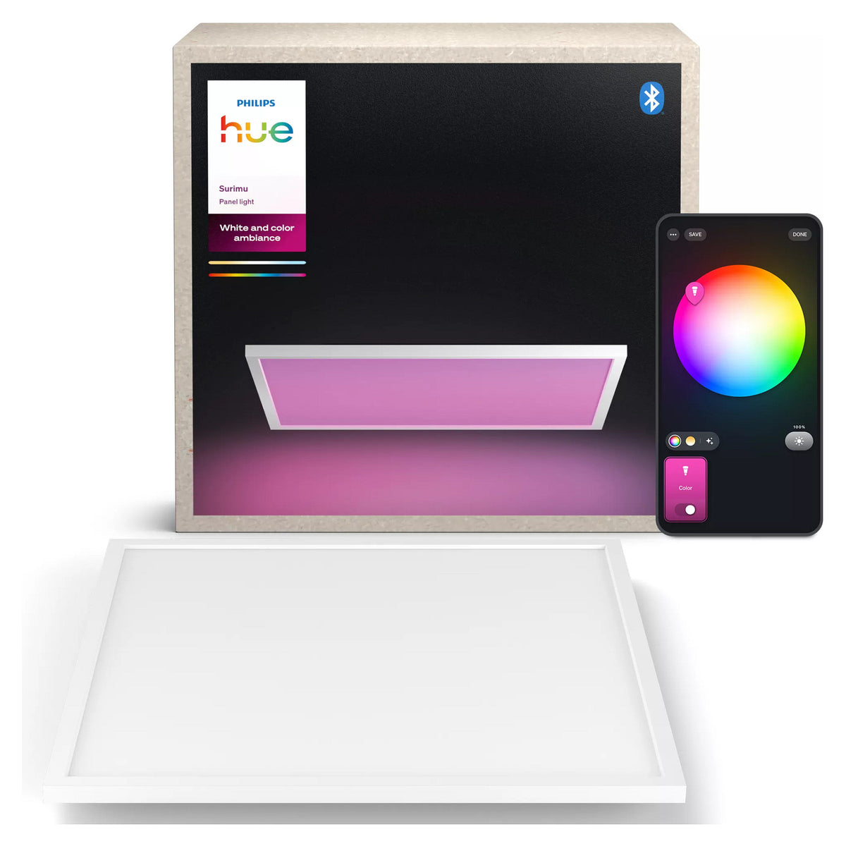 Philips Hue White & Col. Amb. Surimu Panel 60x60cm Wei.