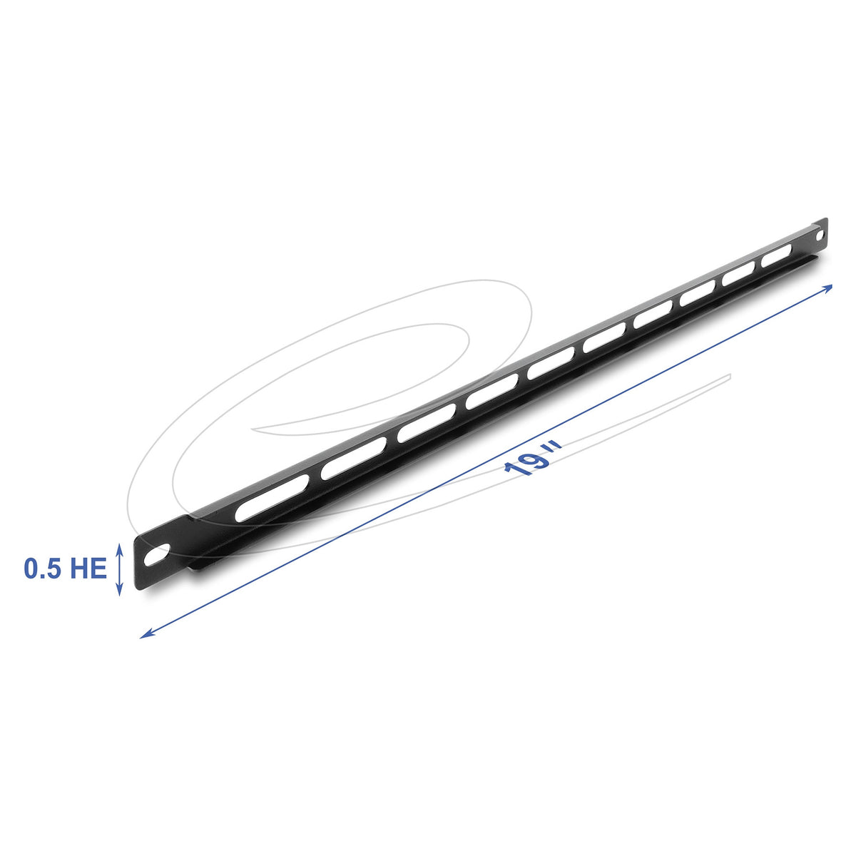 19" 0,5 HE Panel mit Kabelbinderbefestigung schwarz
