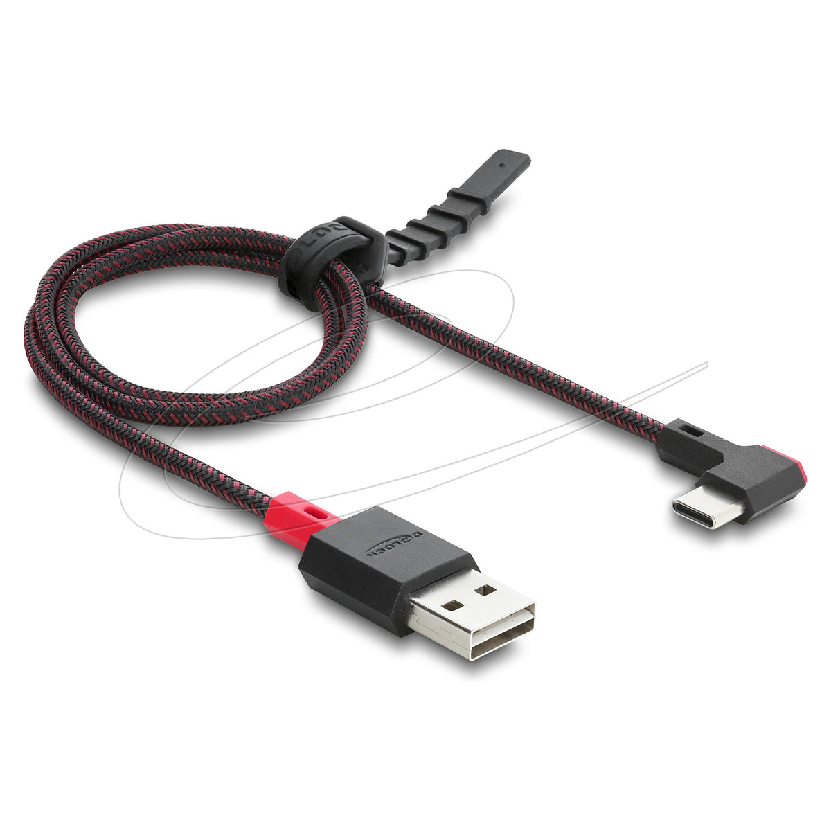 EASY-USB 2.0 Kabel Typ-A Stecker zu USB Type-C™ Stecker gewinkelt links / rechts 0,5 m schwarz