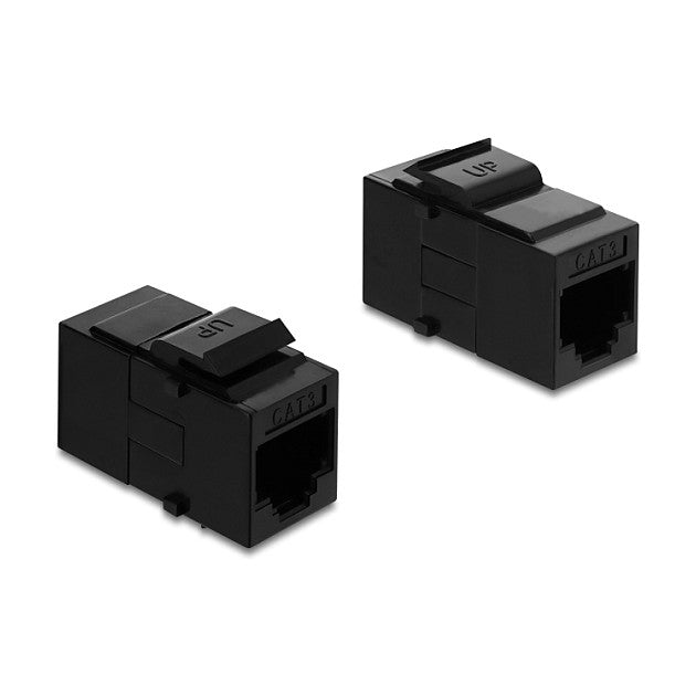 Keystone Modul Kupplung RJ14 Buchse zu RJ14 Buchse Cat.3 Kunststoff schwarz