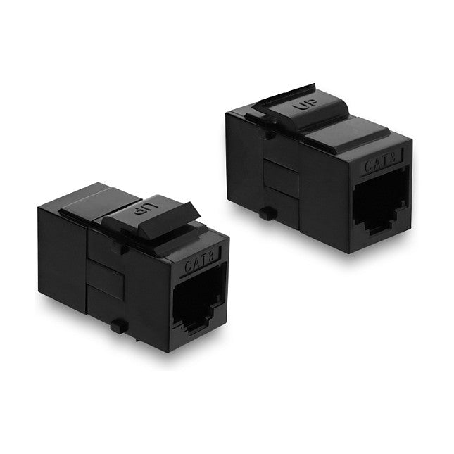 Keystone Modul Kupplung RJ12 Buchse zu RJ12 Buchse Cat.3 Kunststoff schwarz