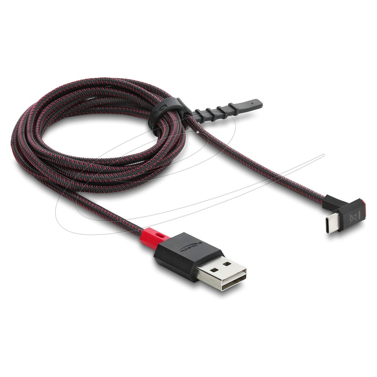 EASY-USB 2.0 Kabel Typ-A Stecker zu USB Type-C™ Stecker gewinkelt oben / unten 2 m schwarz