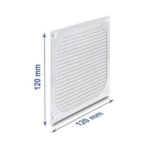 Lüftergitter 120 x 120 mm Aluminium – Lüfter Staubfilter mit Edelstahl-Filtergewebe