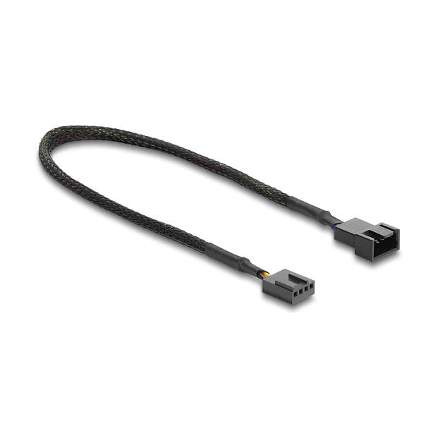 Lüfter Verlängerungskabel PWM Stecker zu Buchse 4 Pin mit Geflechtummantelung 30 cm schwarz
