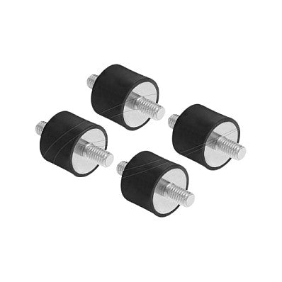 Vibrationsdämpfer M6 x 1 mm D 20 x H 15 mm mit 2 x Außengewinde 4 Stück schwarz
