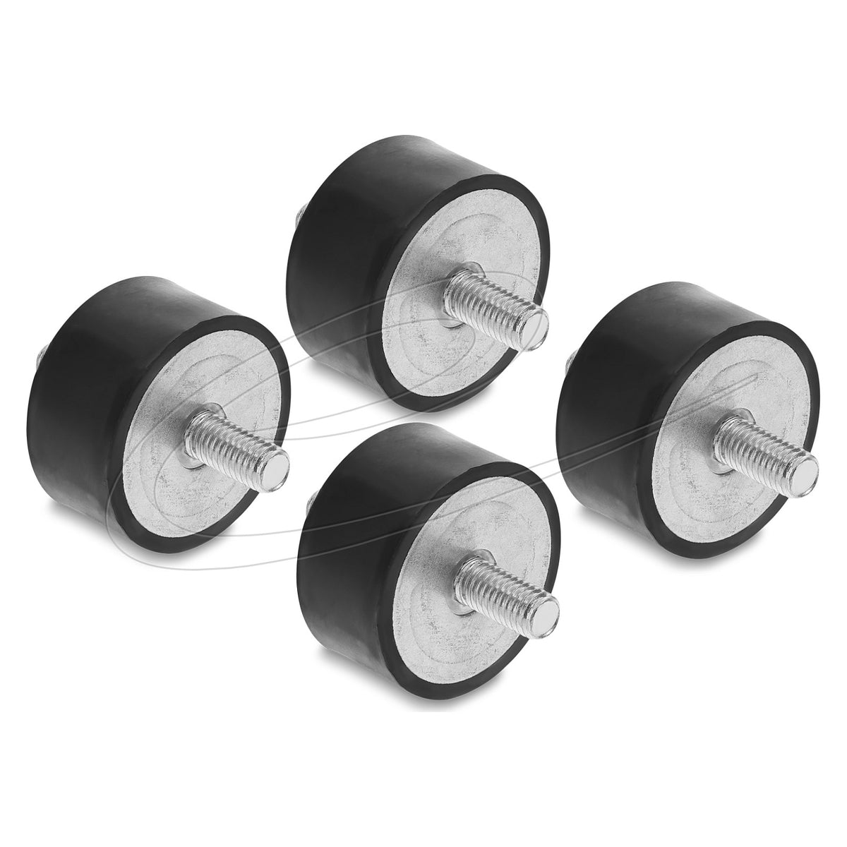 Vibrationsdämpfer M8 x 1,25 mm D 40 x H 20 mm mit 2 x Außengewinde 4 Stück schwarz