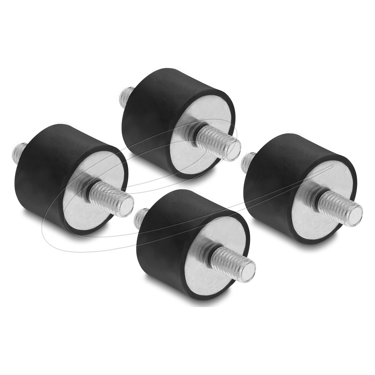 Vibrationsdämpfer M8 x 1,25 mm D 30 x H 20 mm mit 2 x Außengewinde 4 Stück schwarz