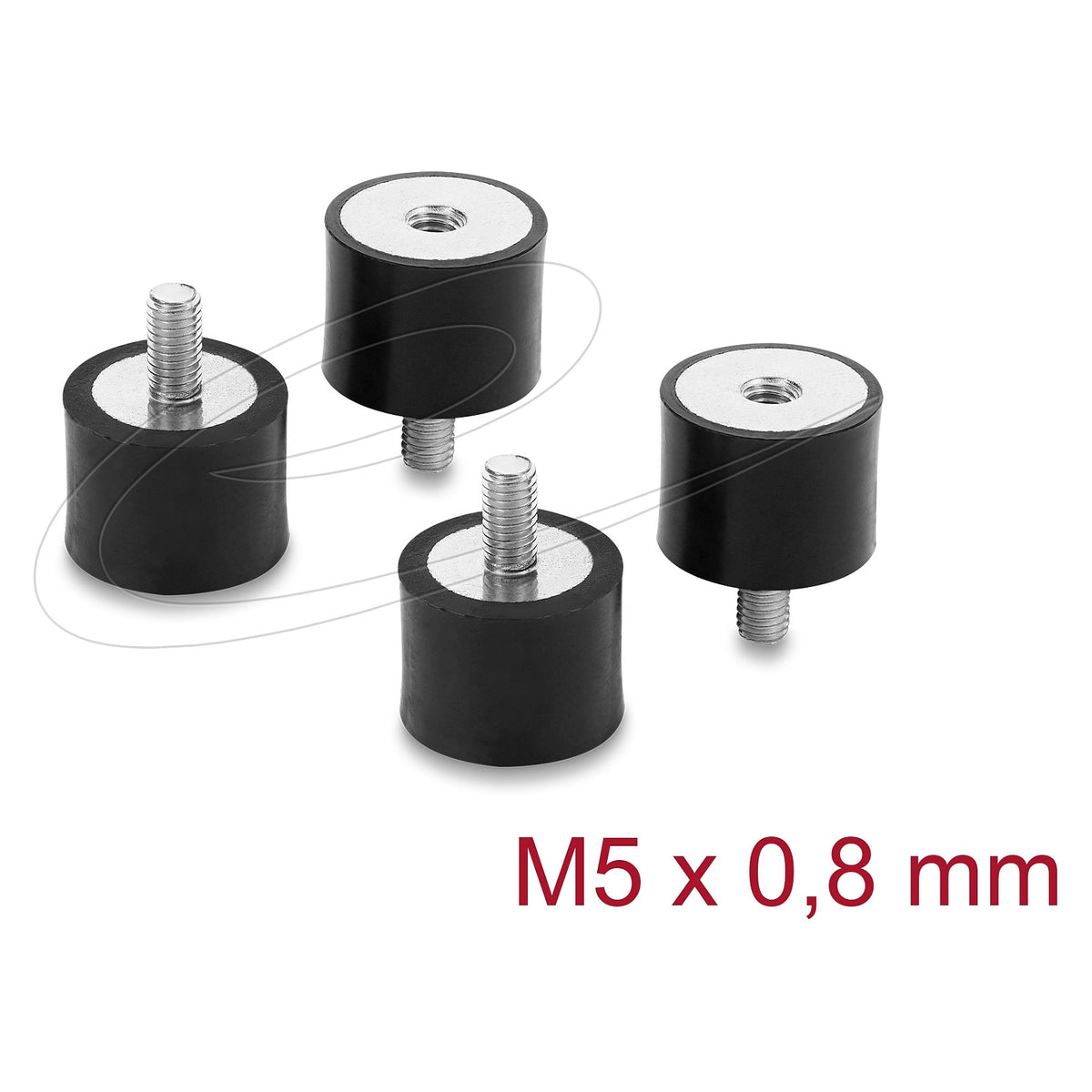 Vibrationsdämpfer M5 x 0,8 mm D 20 x H 15 mm mit Innen und Außengewinde 4 Stück schwarz