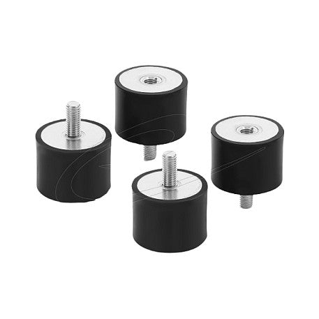 Vibrationsdämpfer M8 x 1,25 mm D 40 x H 30 mm mit Innen und Außengewinde 4 Stück schwarz