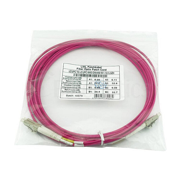 BlueOptics LWL Patchkabel LC / LC MM OM4 magenta 5,0m