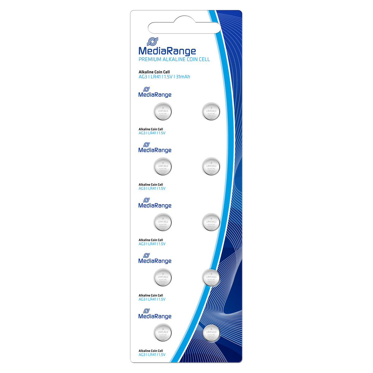 MediaRange Batterie Knopfzelle Blister Alkaline/LR 41 1,5 10