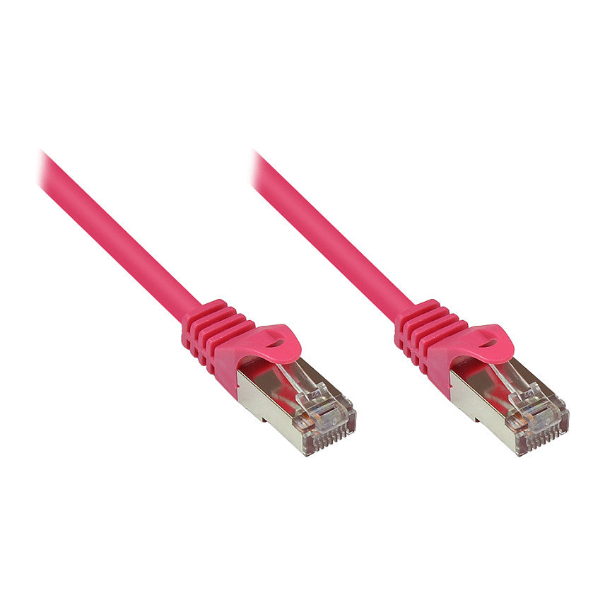 RNS® Patchkabel mit Rastnasenschutz, Cat. 5e, SF/UTP, PVC, 100MHz, magenta, 1,5m, Good Connections®