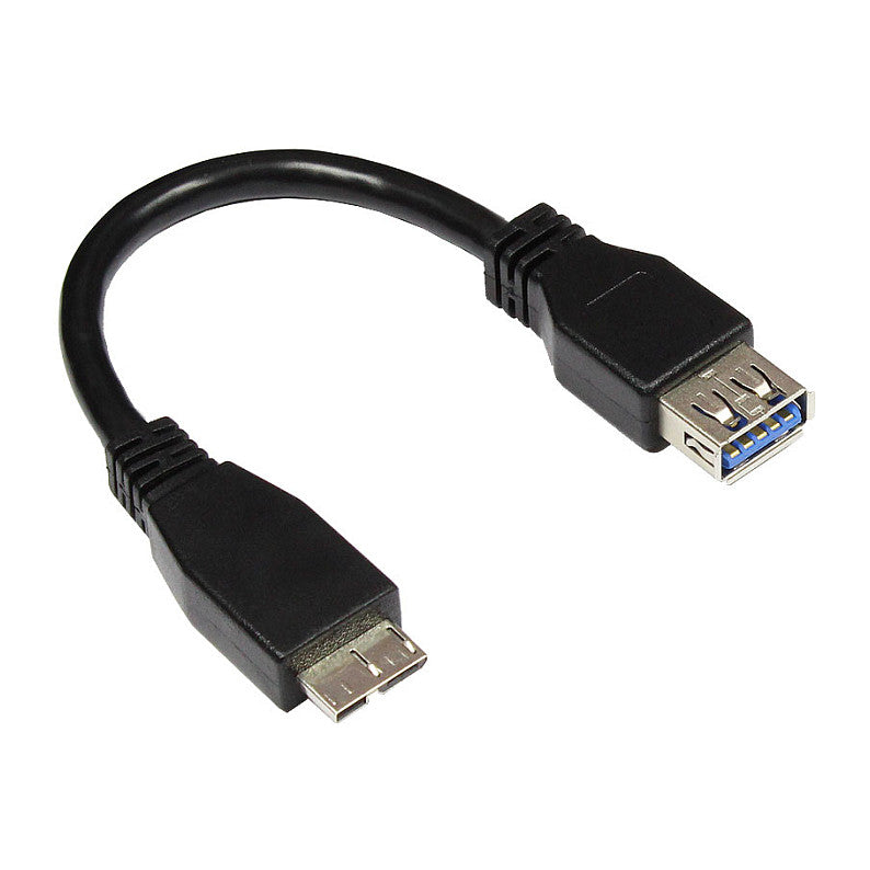 Adapterkabel USB 3.0 OTG (On-the-go), Stecker Micro B an Buchse A, schwarz, 0,1m, Good Connections®