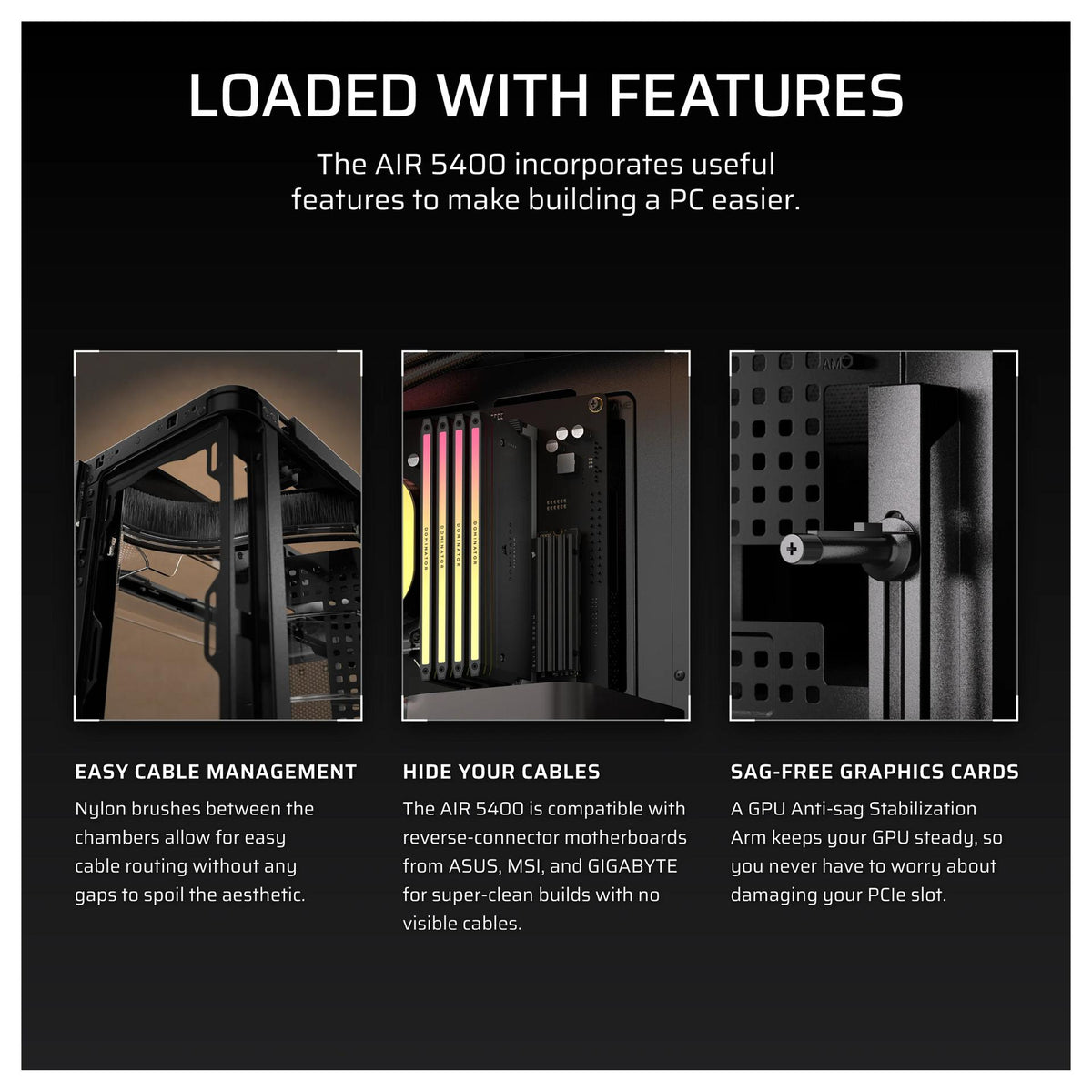 Midi Corsair Air 5400 RS-R ARGB Schwarz ATX Gaming Gehäuse