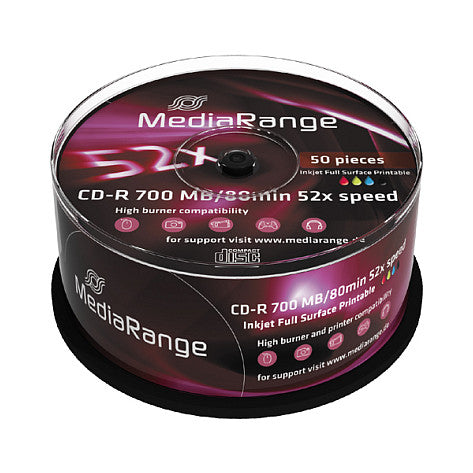 MediaRange CD-R 700MB/80min Printable 52x Cake 50