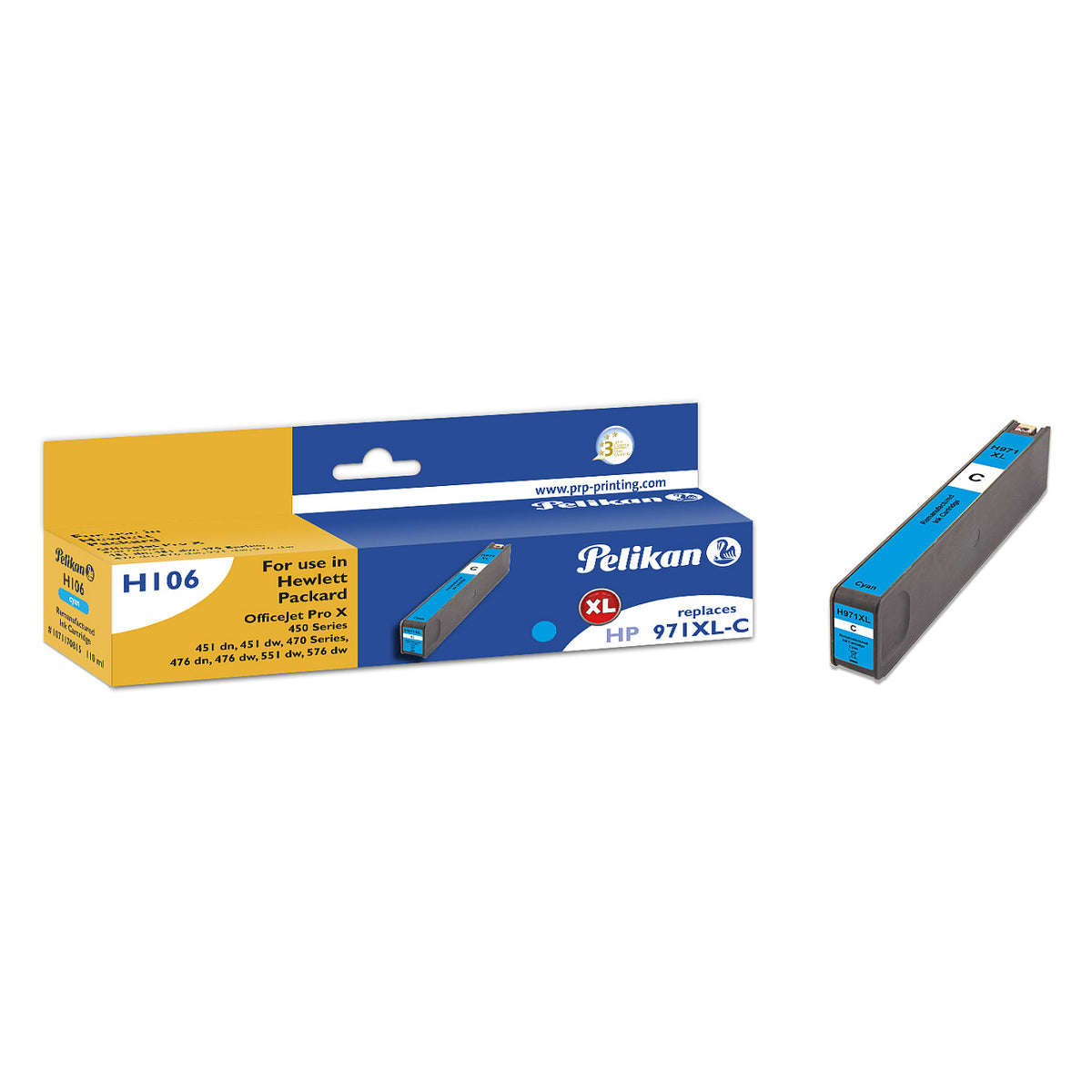Pelikan Tinte HP H106 CN626AE HP971XL cyan remanufactured