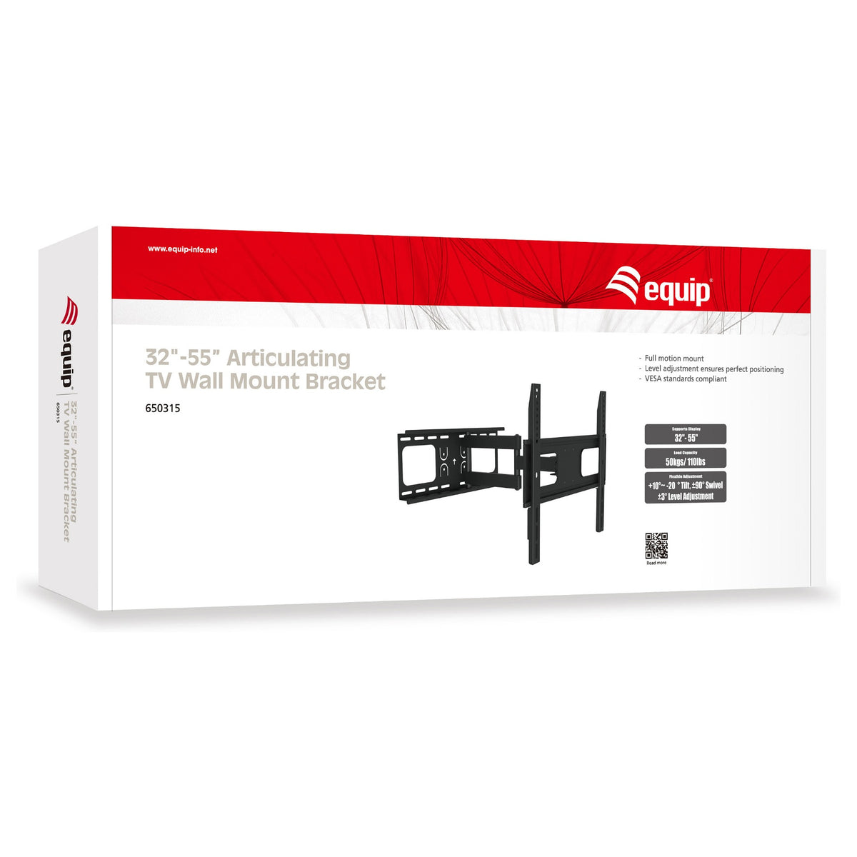 Equip Wandhalterung 32"-55"/1TFT gelenkig 4Gelenke 50Kg sw retail