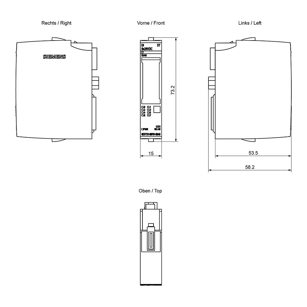 Siemens 6ES71316BF010BA0 SIMATIC ET 200SP Digitales Eingangsmodul DI 8x24VDC