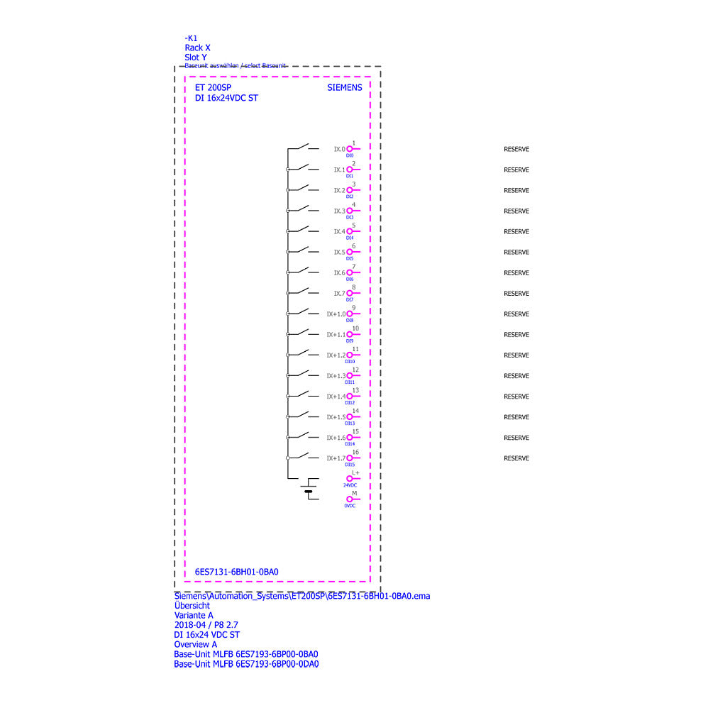 SIEM Siemens ET 200SP 6ES7131-6BH01-0BA0 Simatic Digital Eingang DI 16x24 VDC