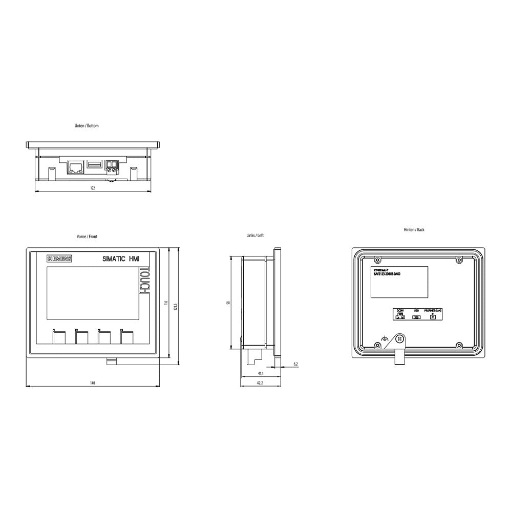 Siemens 6AV21232DB030AX0 SIMATIC HMI KTP400 Basic