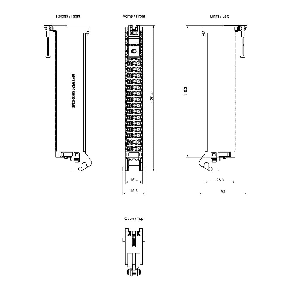 SIEM 6ES7592-1BM00-0XA0 SIMATIC S7-1500 Frontstecker in Push-In Technik 40p für