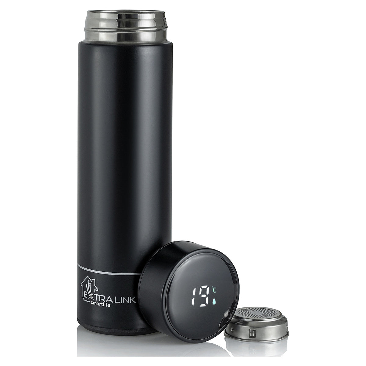 Extralink Smart Travel Mug Schwarz, Thermobecher mit LED-Anzeige