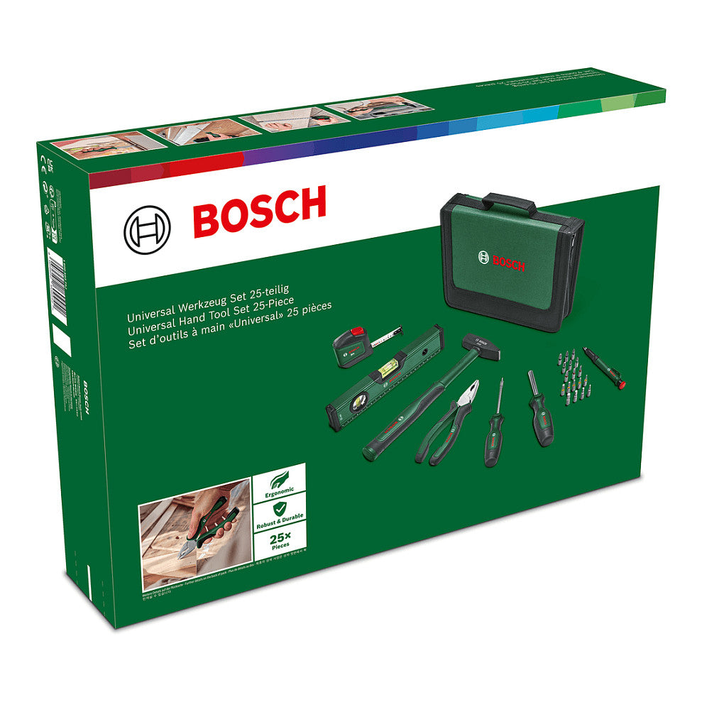 Powertools Universal Handwerkzeug-Set, 25-teilig (grn, mit Werkzeugtasche)