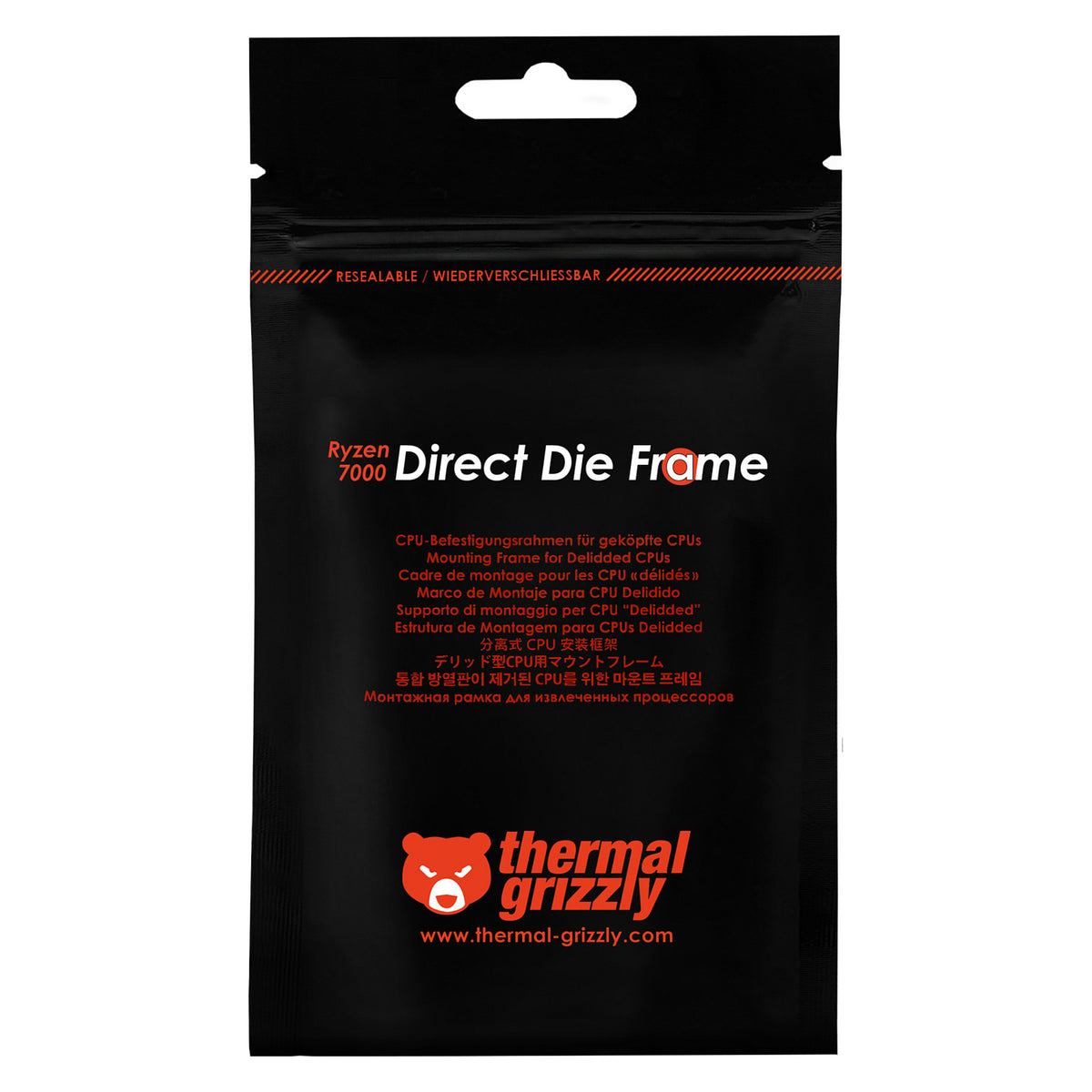 K Thermal Grizzly AMD Ryzen 7000 Direct Die Frame, Befestigung/Montage (schwarz, fr AMD AM5)