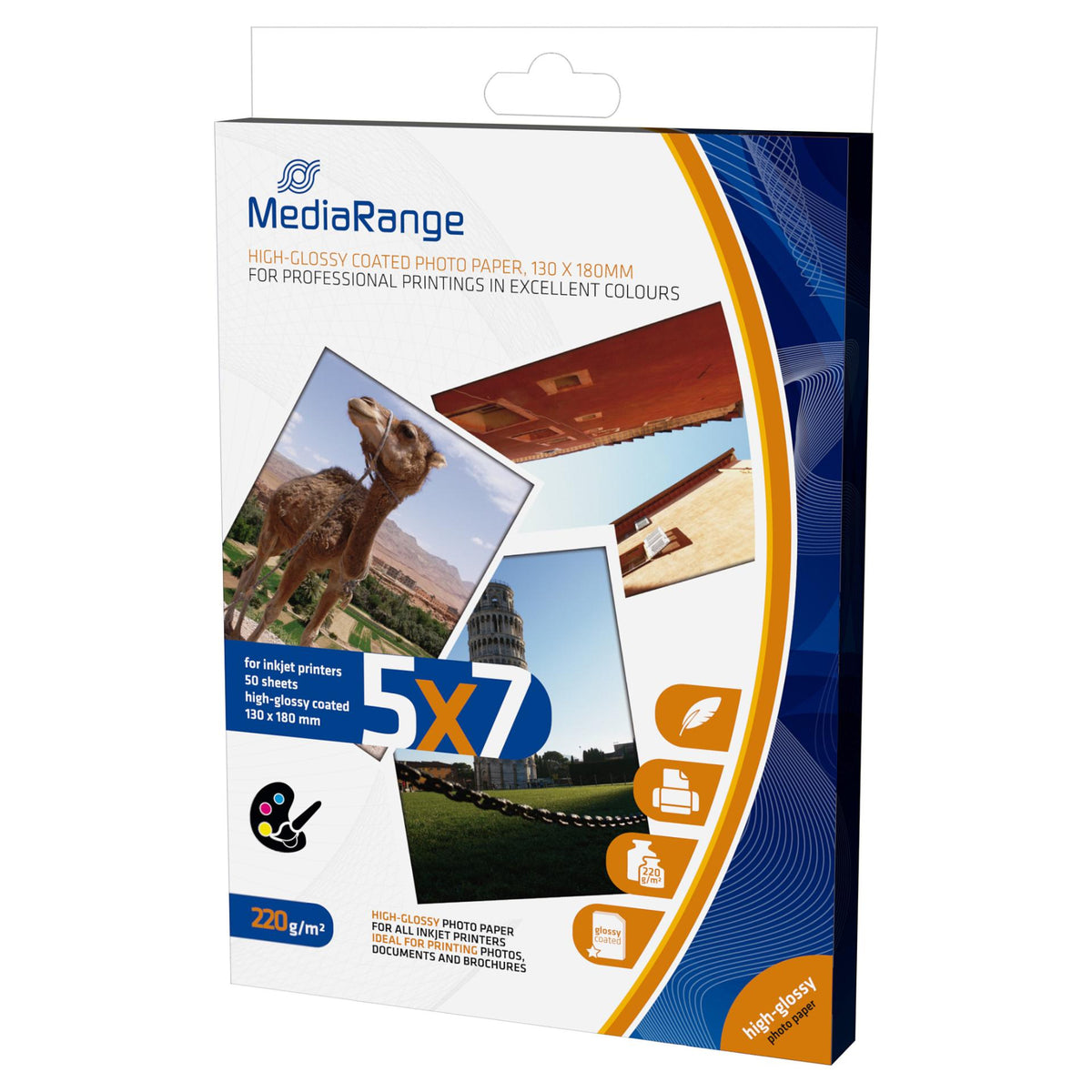 MediaRange Foto Papier hochglänzend 13x18cm 220g 50 Blatt