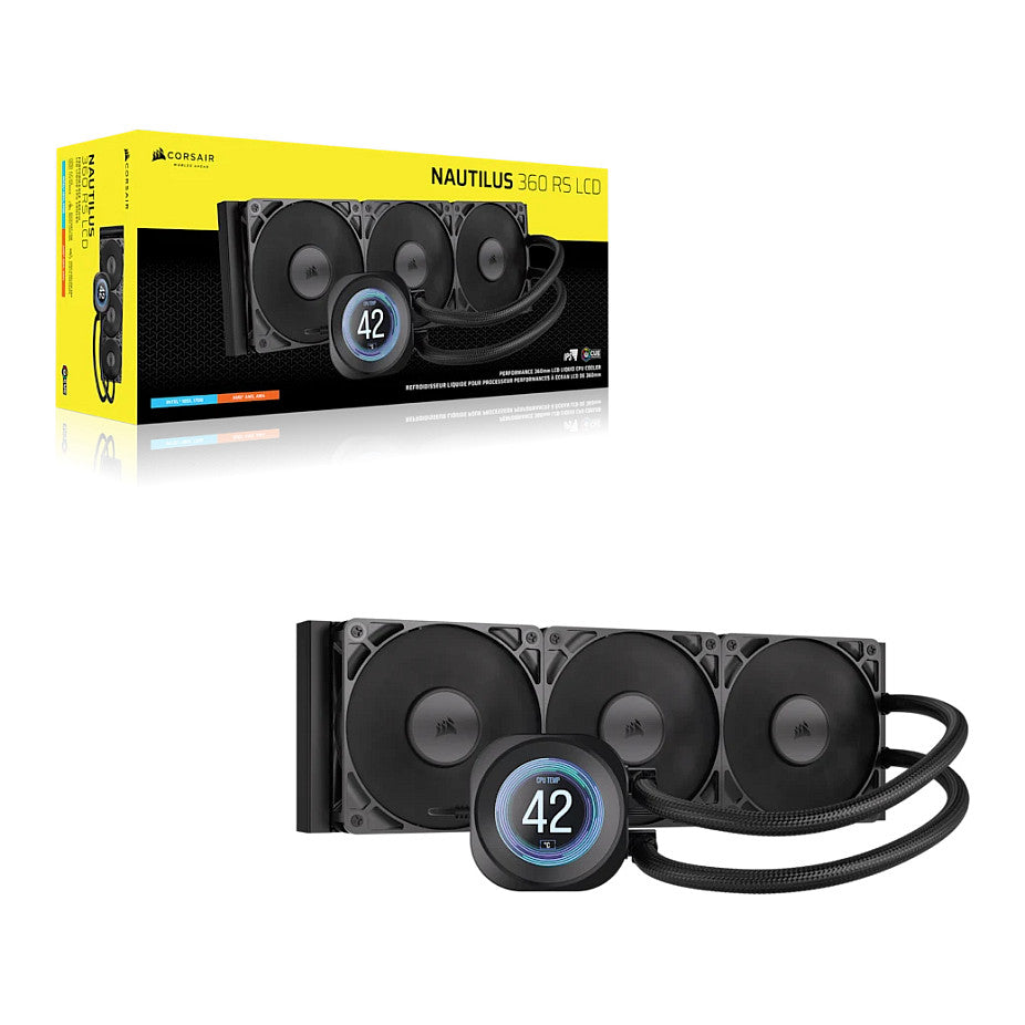 K CORSAIR NAUTILUS 360 RS LCD Black AiO Water Cooling