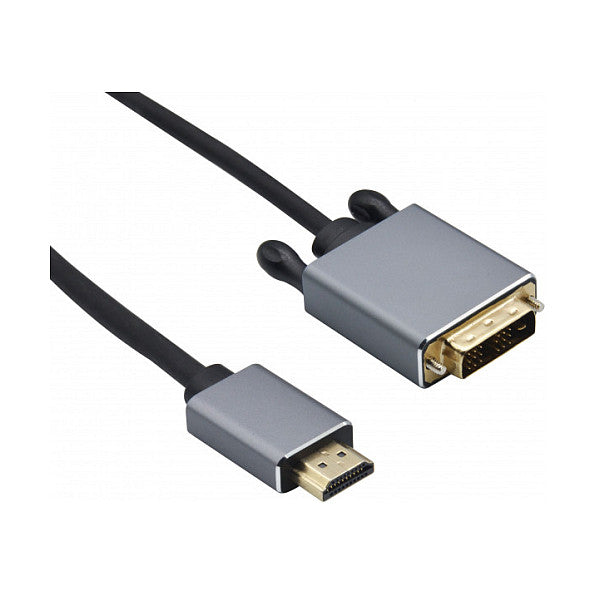 helos Anschlusskabel, HDMI Stecker/DVI Stecker, PREMIUM 4K, 2,0m, schwarz