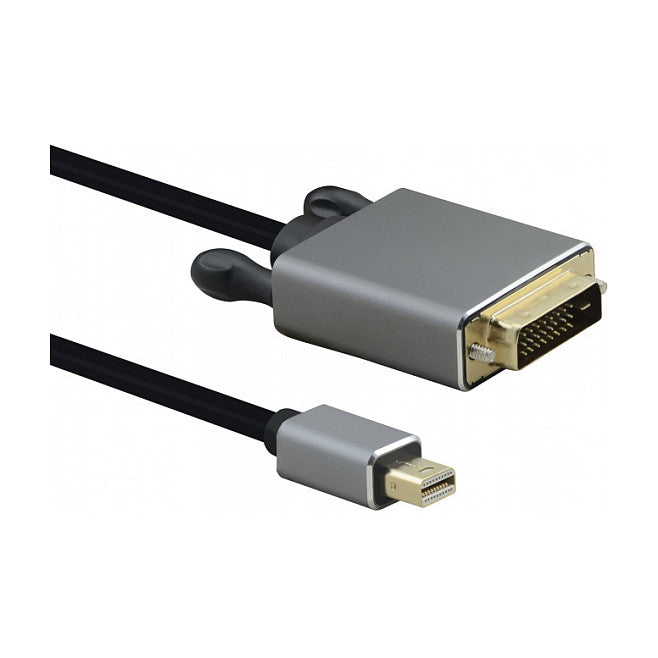 helos Anschlusskabel, mini DisplayPort St./DVI St., PREMIUM, 1,0m, schwarz