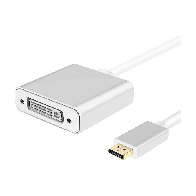 helos Adapterkabel, DisplayPort Stecker/DVI Buchse, PREMIUM, silber
