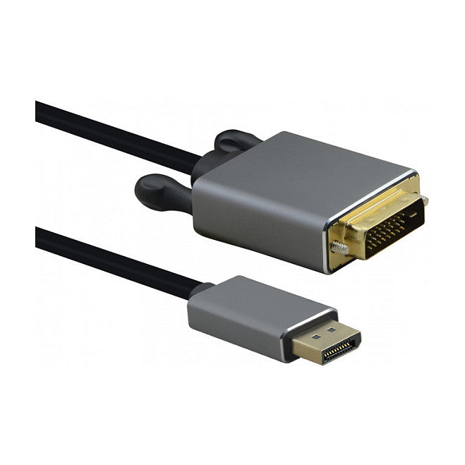 helos Anschlusskabel, DisplayPort Stecker/DVI Stecker, PREMIUM, 3,0m, schwarz