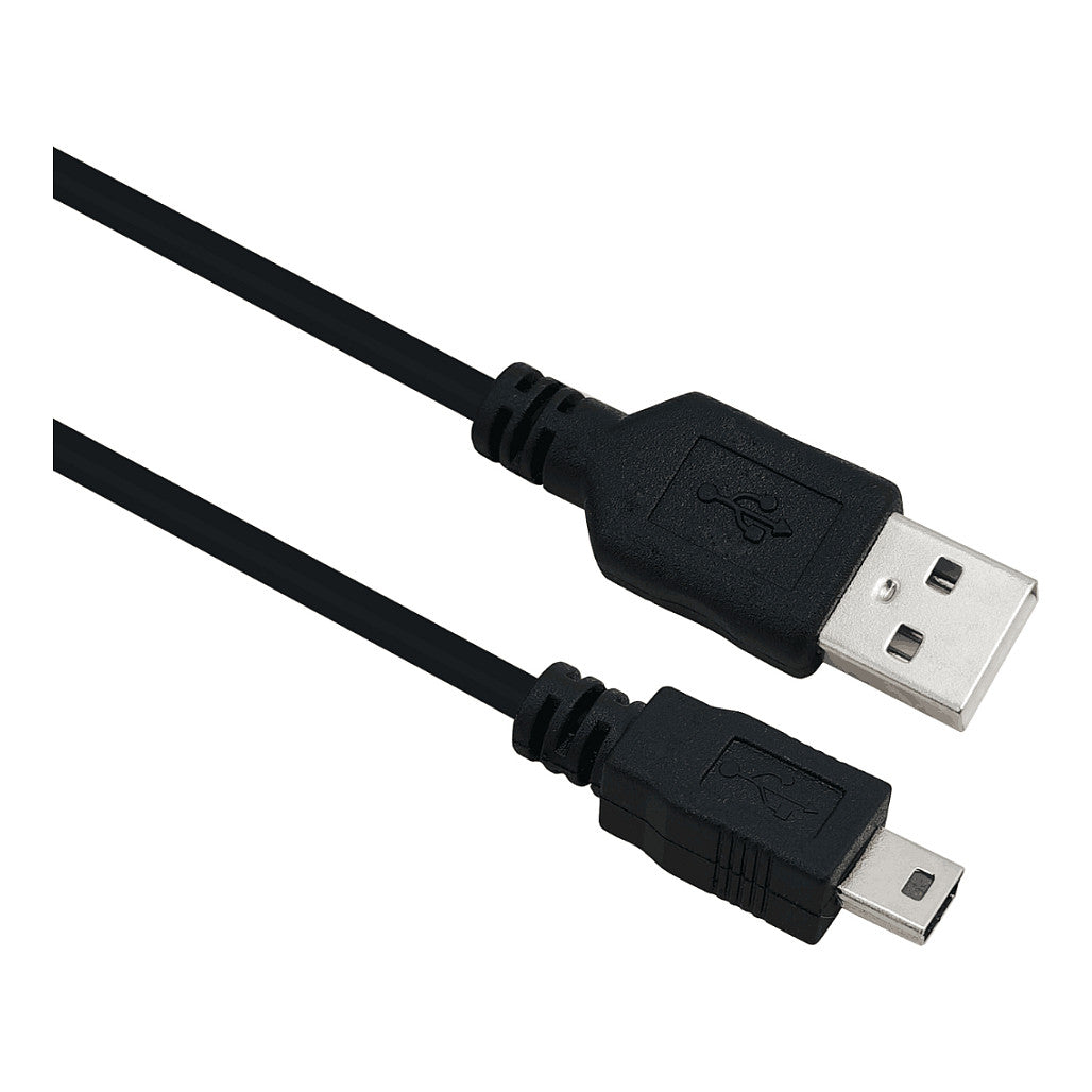 helos Anschlusskabel, USB 2.0 A Stecker/B Mini 5-pin Stecker, 3,0m, schwarz