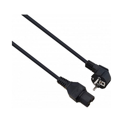 helos Netzanschlusskabel, Schutzkontaktstecker 90 auf C15, schwarz, 3,0m