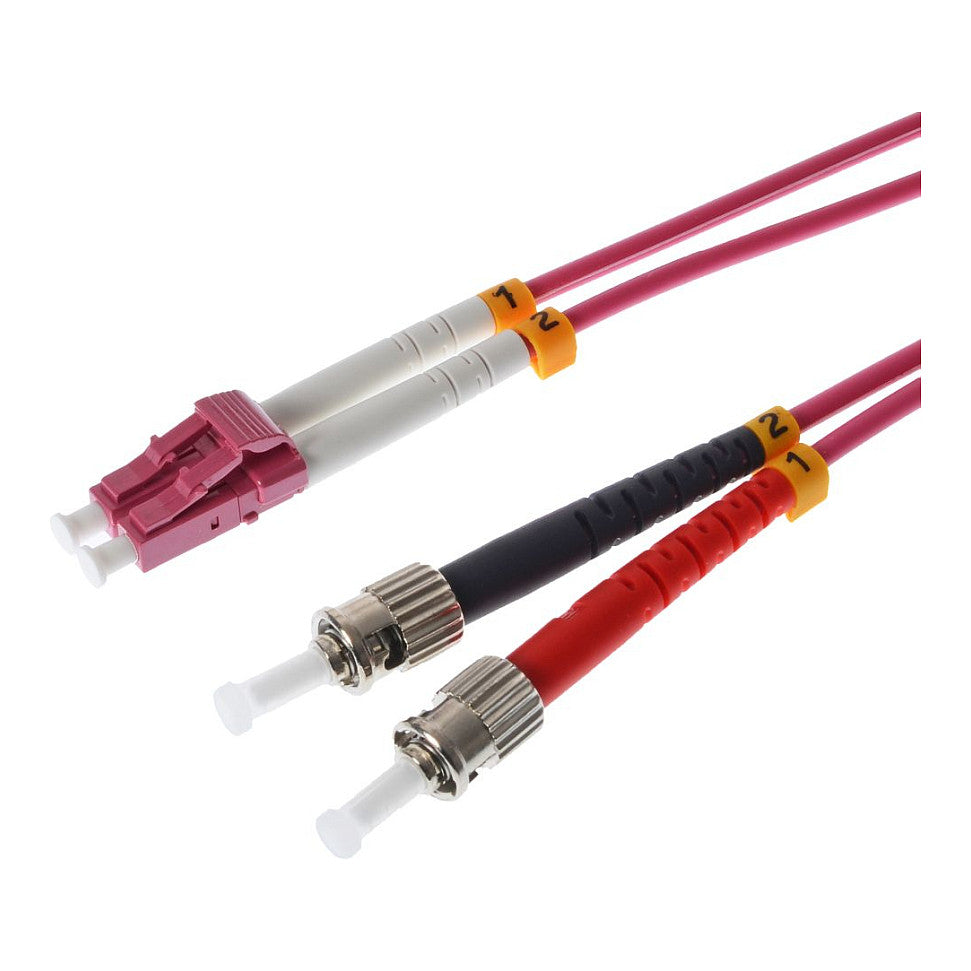 helos LWL OM4 Patchkabel Duplex LSZH 3,0mm LC/ST erikaviolett 2,0m