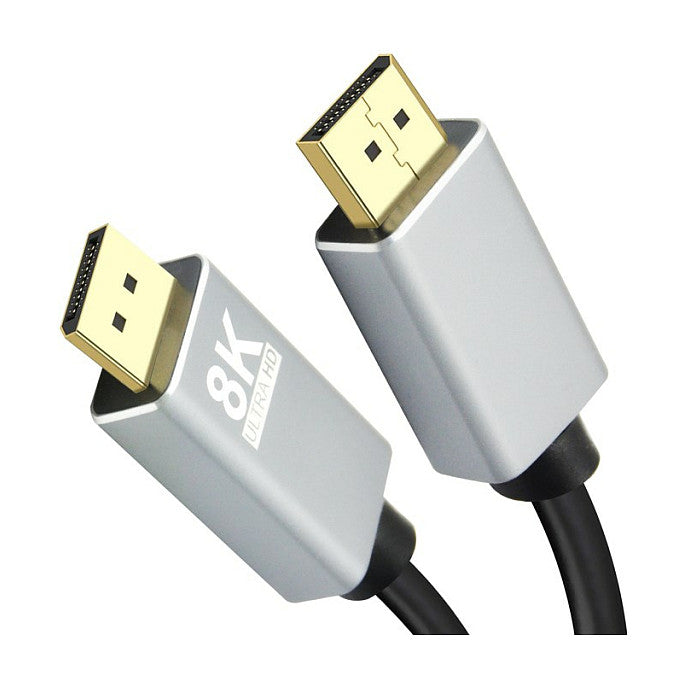 helos Anschlusskabel, DisplayPort Stecker/Stecker, PREMIUM 8K, 1,0m, schwarz