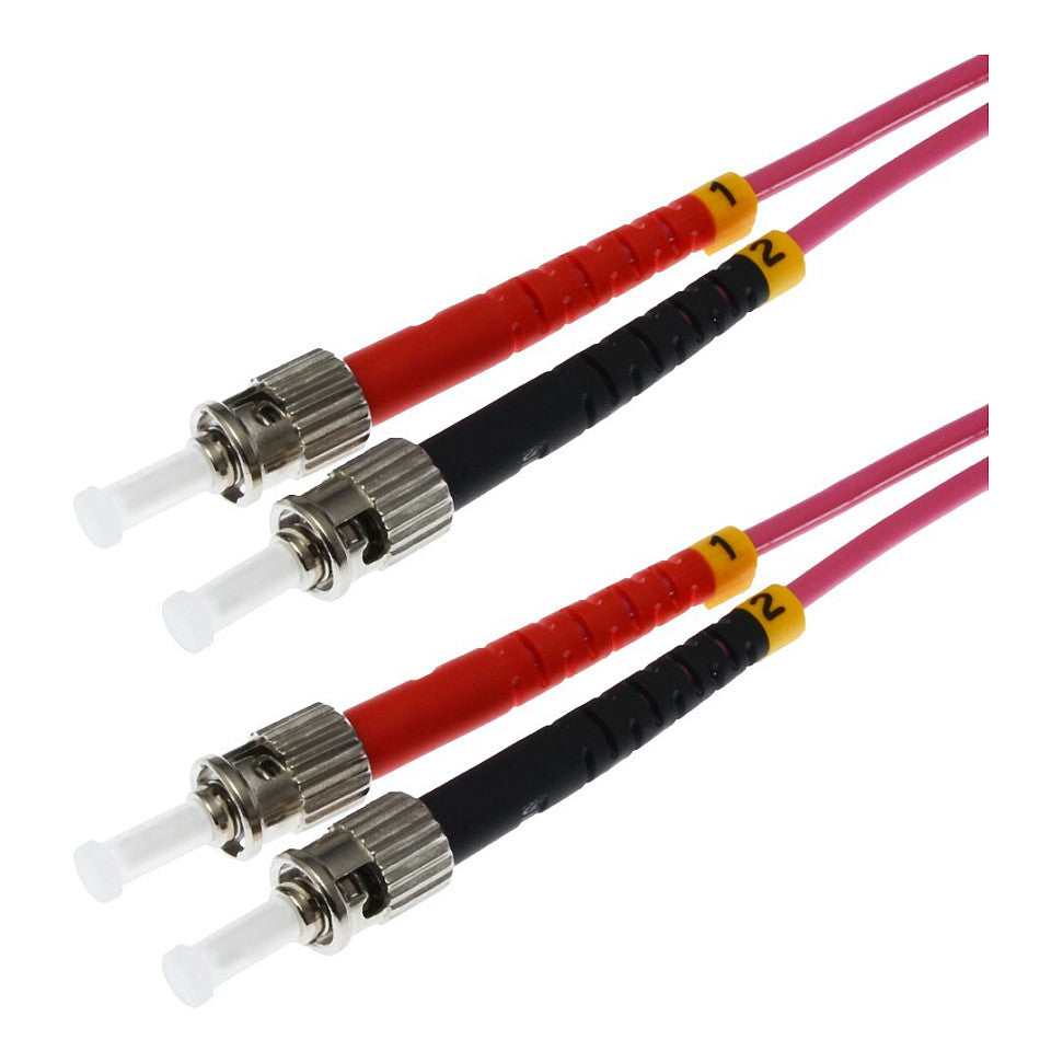 helos LWL OM4 Patchkabel Duplex LSZH 3,0mm ST/ST erikaviolett 2,0m