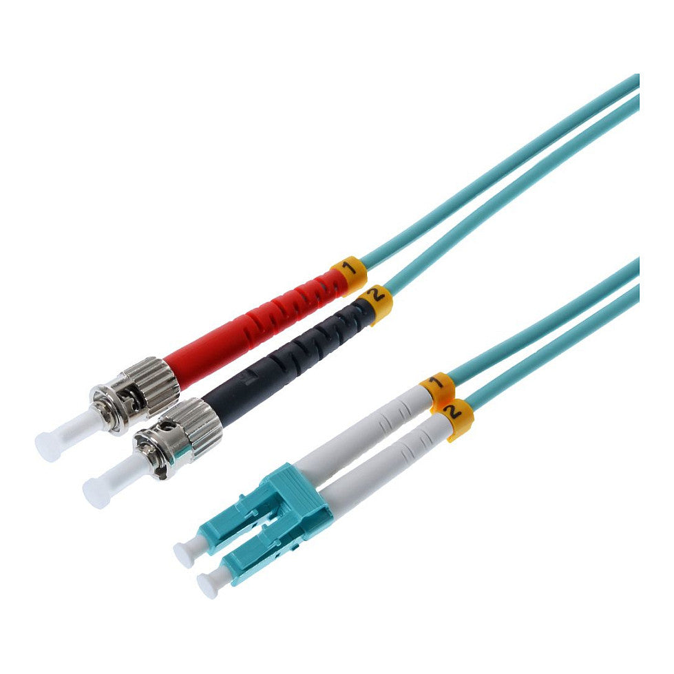 helos LWL OM3 Patchkabel Duplex LSZH 3,0mm LC/ST aqua 10,0m
