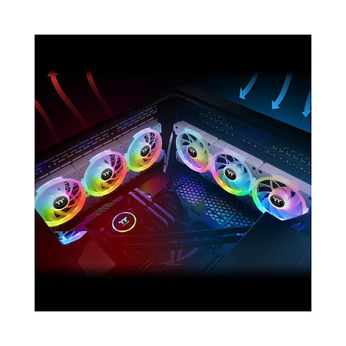 140mm Thermaltake SWAFAN EX14 RGB PC Cooling Fan White TT Premium Edition 3 Pack
