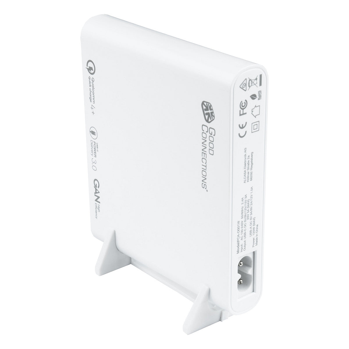 GoodConnections USB Desktop Schnellladestation 120W 4-Port 2xUSB-C/2xUSB-A QC4.0 Weiß