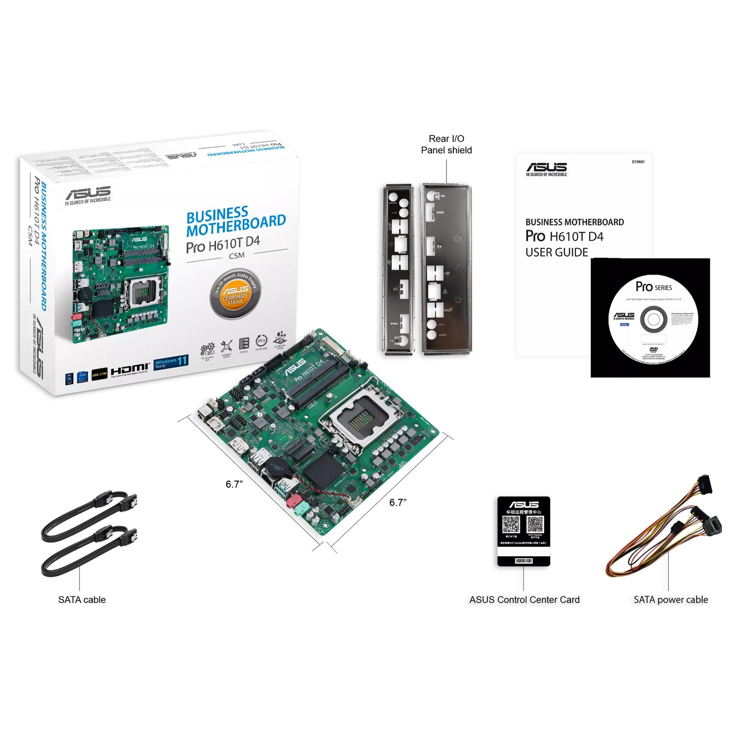 1700 ASUS PRO H610T CSM mITX D4