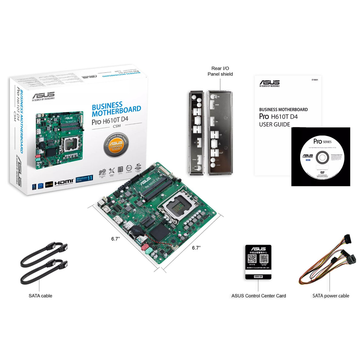 1700 ASUS PRO H610T CSM mITX D4