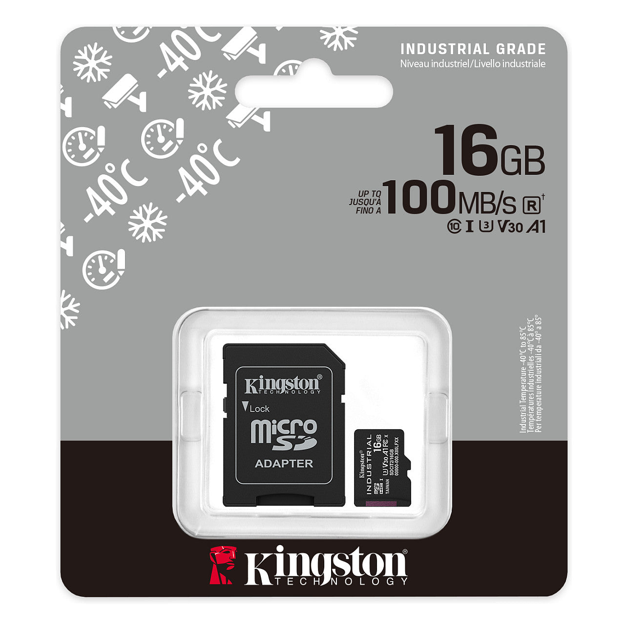CARD 16GB Kingston Industrial microHC 100MB/s +Adapter
