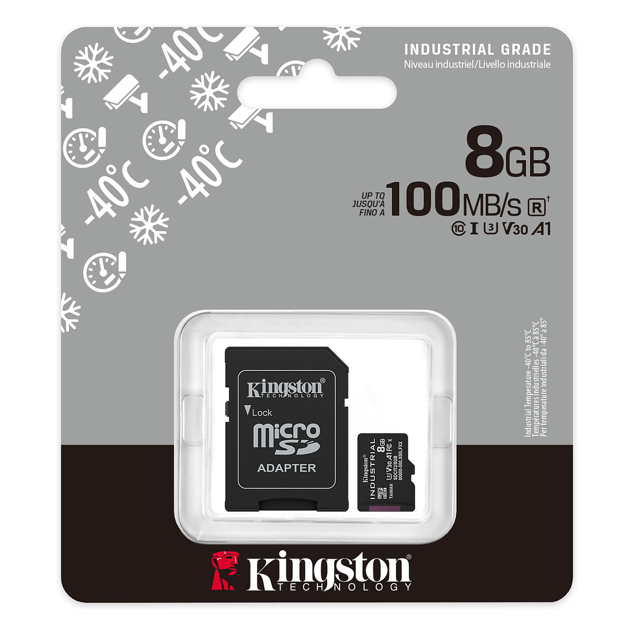 CARD 8GB Kingston Industrial MicroHC 100MB/s +Adapter