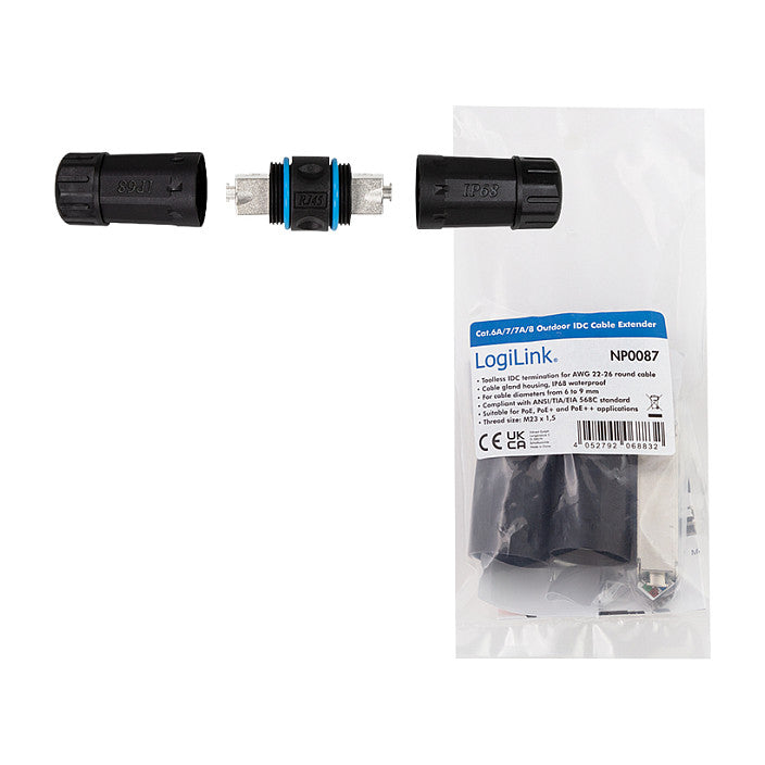 CatT6a/7/7a/8 Outdoor Cable Extender IP68 LogiLink