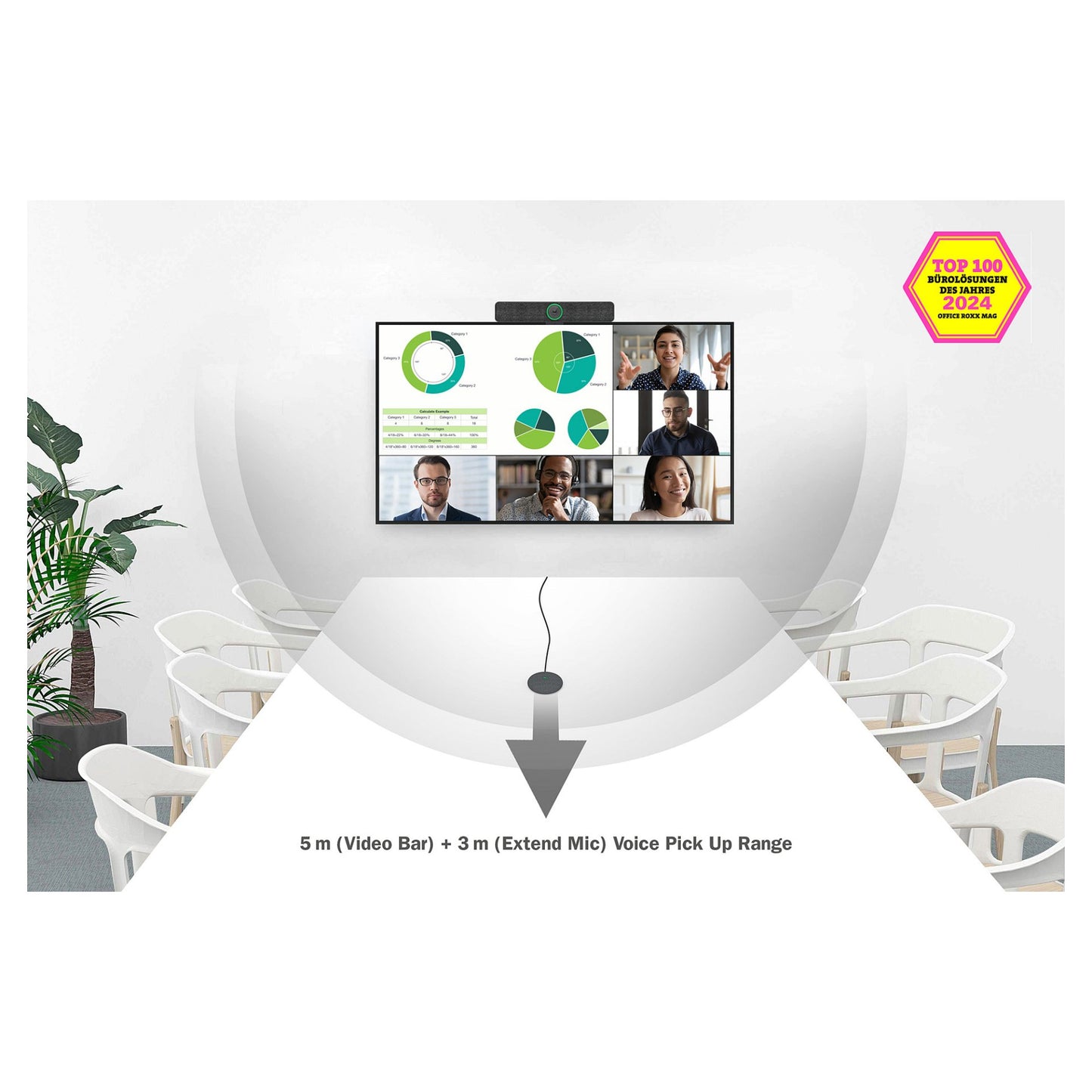 Digitus 4K All-In-One Video Bar Pro - Videokonferenz-System